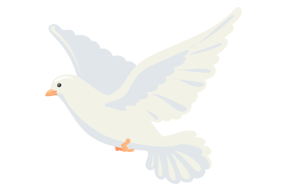 Download White Dove Flying in Air. Cartoon Pigeon - Premium Resources