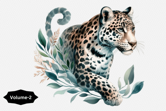 Download Boho Watercolor Leopard Clipart Vol &ndash;2 - Clipart Collection
