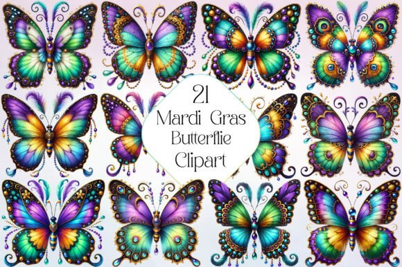 Download Mardi Gras Butterflie Clipart - Clipart Collection